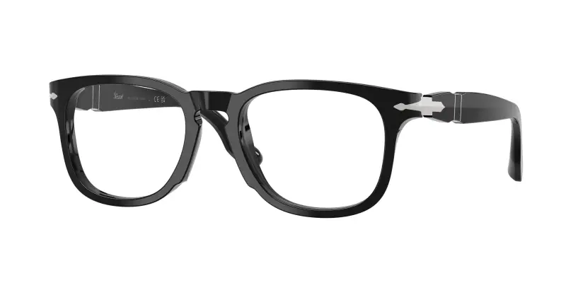 Unisex Persol PO8003V 95 Montature da vista Acetato Nero Trasparente Pantos Normale