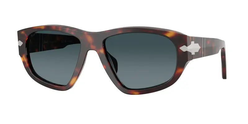 Persol Unisex PO0050S  24/S3 Occhiali da sole Acetato Tartaruga Blu Geometrica Polarizzata Sfumato