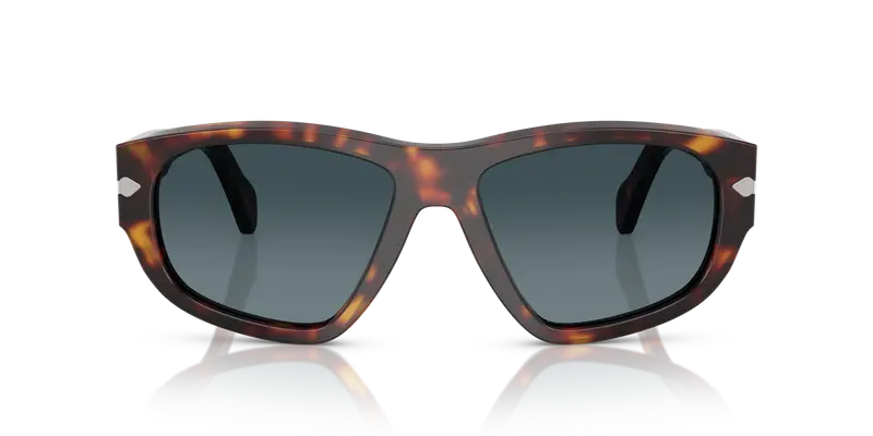 Persol Unisex PO0050S 24/S3 Occhiali da sole Acetato Tartaruga Blu Geometrica Polarizzata Sfumato miniatura 2