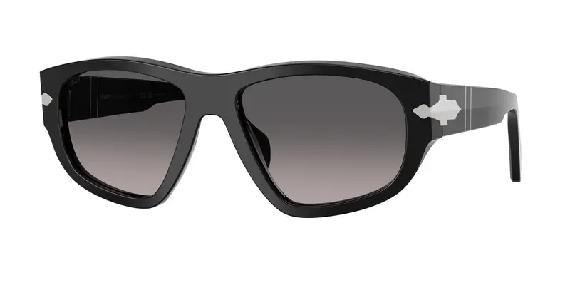 Persol Unisex PO0050S  95/M3 Occhiali da sole Acetato Nero Grigio Geometrica Polarizzata Sfumato