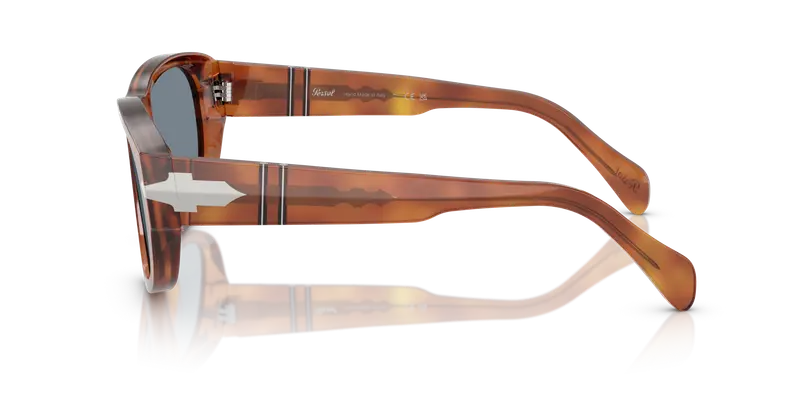 Persol Unisex PO0050S 96/56 Occhiali da sole Acetato Marrone Blu Geometrica Normale miniatura 3