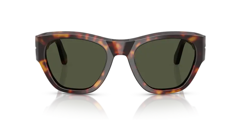 Persol Unisex PO0054S 24/31 Occhiali da sole Acetato Tartaruga Verde Pillow Normale miniatura 2