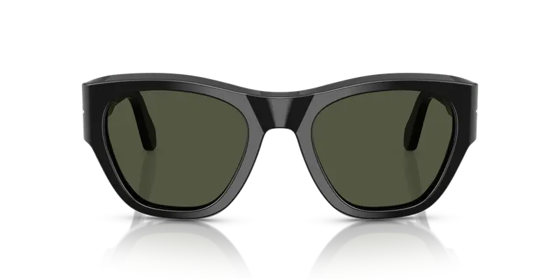 Persol Unisex PO0054S 95/31 Occhiali da sole Acetato Nero Verde Pillow Normale miniatura 2