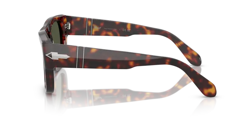 Persol Unisex PO0064S 24/31 Occhiali da sole Acetato Tartaruga Verde Pillow Normale miniatura 3