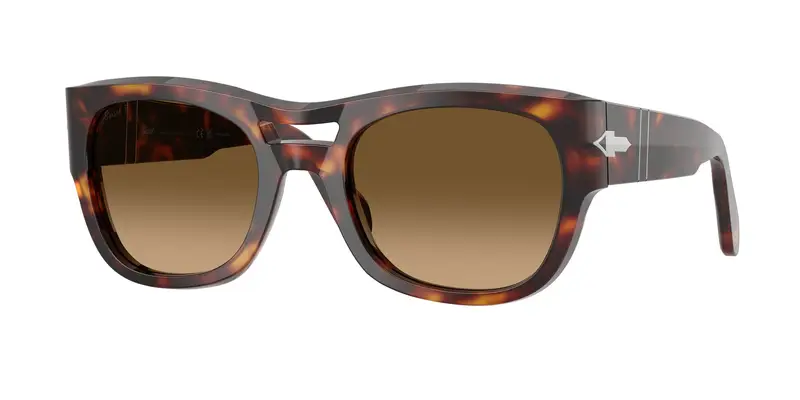 Persol Unisex PO0064S  24/M2 Occhiali da sole Acetato Tartaruga Marrone Pillow Polarizzata Sfumato