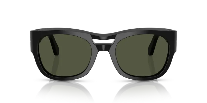 Persol Unisex PO0064S 95/31 Occhiali da sole Acetato Nero Verde Pillow Normale miniatura 2