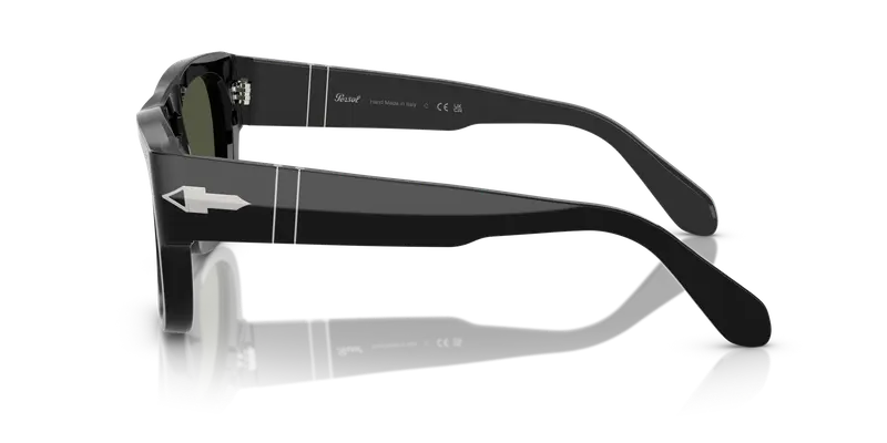 Persol Unisex PO0064S 95/31 Occhiali da sole Acetato Nero Verde Pillow Normale miniatura 3