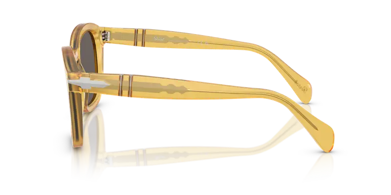 Persol Unisex PO0082S 204/B1 Occhiali da sole Acetato Giallo Grigio Geometrica Normale miniatura 3