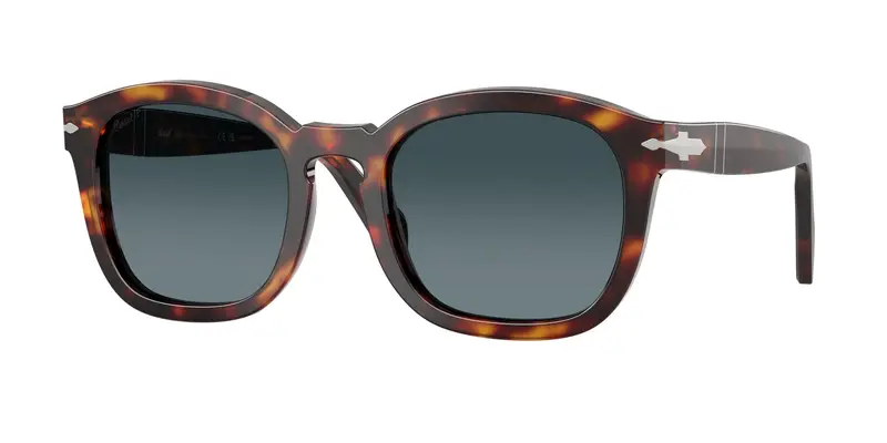 Persol Unisex PO0082S  24/S3 Occhiali da sole Acetato Tartaruga Blu Geometrica Polarizzata Sfumato