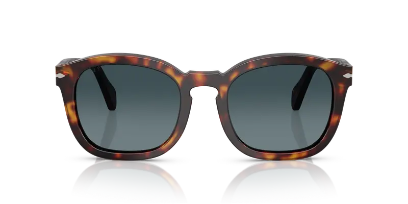 Persol Unisex PO0082S 24/S3 Occhiali da sole Acetato Tartaruga Blu Geometrica Polarizzata Sfumato miniatura 2