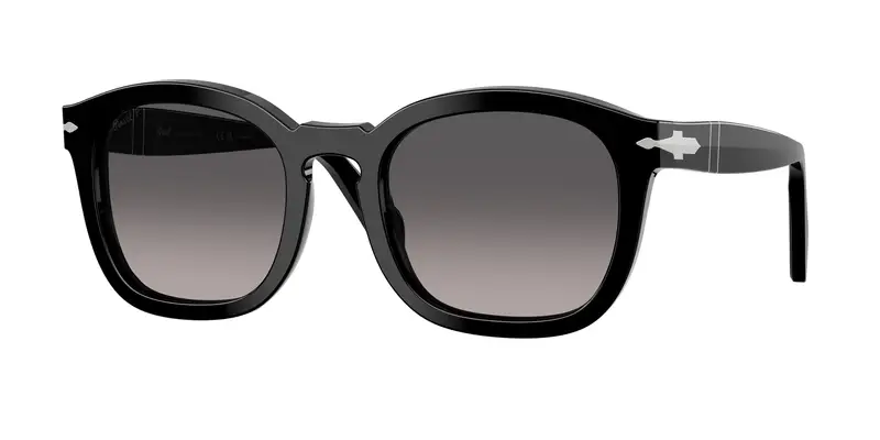 Persol Unisex PO0082S  95/M3 Occhiali da sole Acetato Nero Grigio Geometrica Polarizzata Sfumato