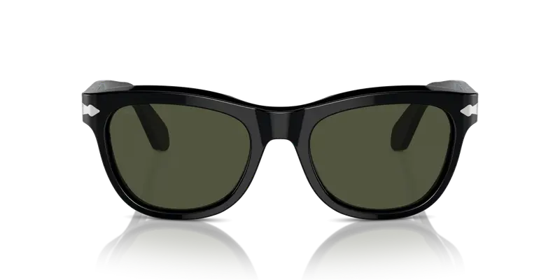 Persol Unisex PO0086S 95/31 Occhiali da sole Acetato Nero Verde Pillow Normale miniatura 2