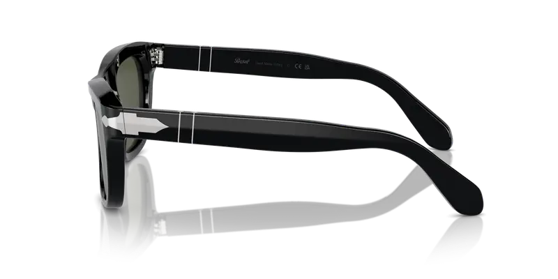 Persol Unisex PO0086S 95/31 Occhiali da sole Acetato Nero Verde Pillow Normale miniatura 3