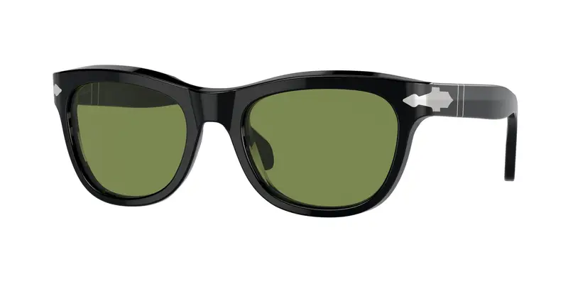 Persol Unisex PO0086S  95/4E Occhiali da sole Acetato Nero Verde Pillow Normale Antiriflesso