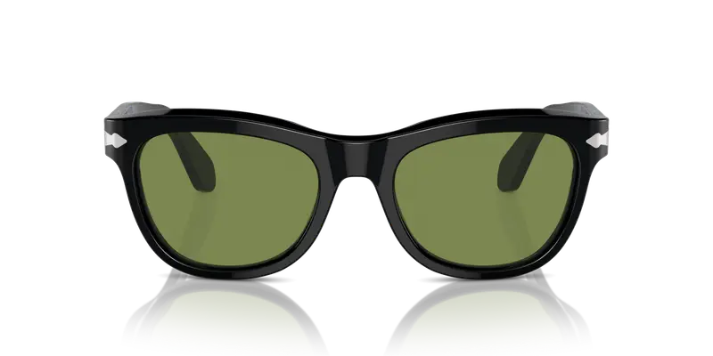 Persol Unisex PO0086S 95/4E Occhiali da sole Acetato Nero Verde Pillow Normale Antiriflesso miniatura 2
