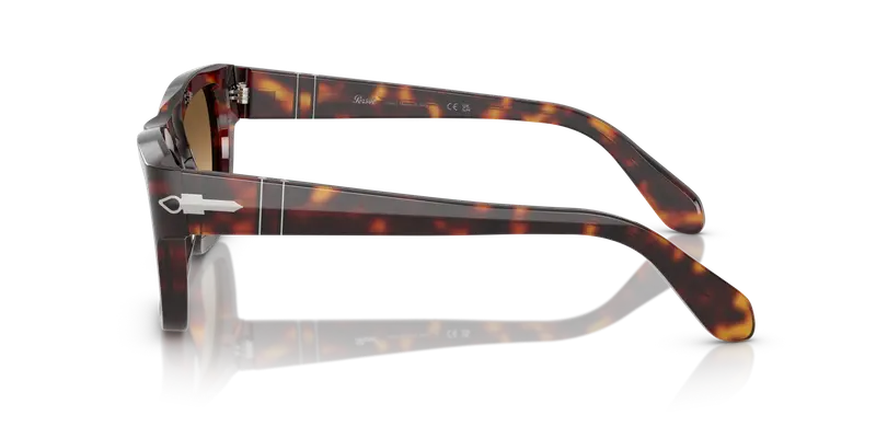 Persol Unisex PO0091S 24/51 Occhiali da sole Acetato Tartaruga Marrone Farfalla Normale Sfumato miniatura 3