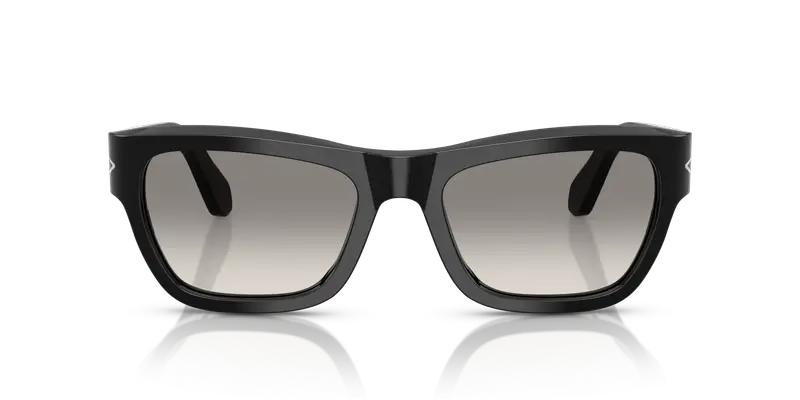 Persol Unisex PO0091S 95/32 Occhiali da sole Acetato Nero Grigio Farfalla Normale Sfumato miniatura 2