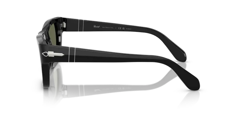 Persol Unisex PO0091S 95/58 Occhiali da sole Acetato Nero Verde Farfalla Polarizzata miniatura 3