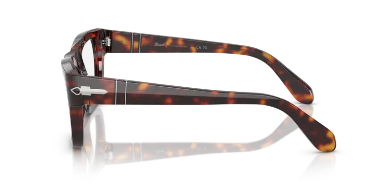 Persol Unisex PO0091V 24 Montature da vista Acetato Tartaruga Trasparente Pillow Normale miniatura 3