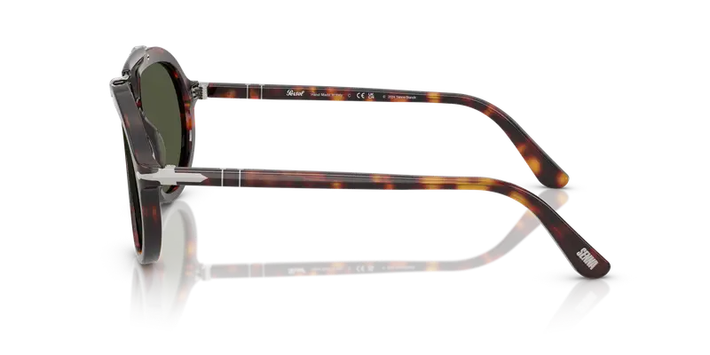 Persol Unisex PO0202S 24/31 Occhiali da sole Acetato Tartaruga Verde Squadrata Normale miniatura 3