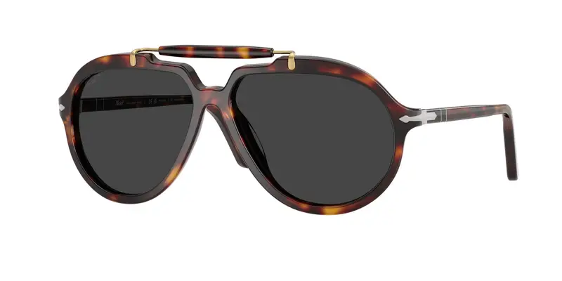 Persol Unisex PO0202S  24/48 Occhiali da sole Acetato Tartaruga Grigio Squadrata Polarizzata