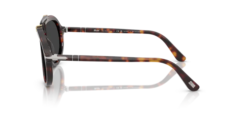 Persol Unisex PO0202S 24/48 Occhiali da sole Acetato Tartaruga Grigio Squadrata Polarizzata miniatura 3