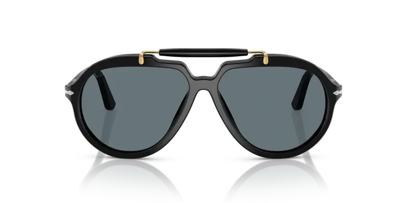 Persol Unisex PO0202S 95/3R Occhiali da sole Acetato Nero Blu Squadrata Polarizzata miniatura 2