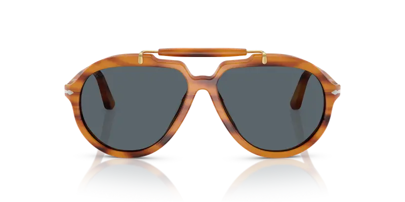 Persol Unisex PO0202S 960/R5 Occhiali da sole Acetato Tartaruga Blu Squadrata Normale miniatura 2
