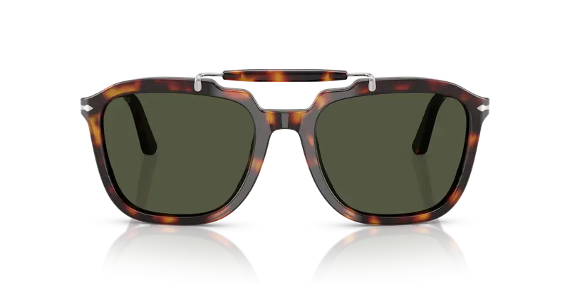 Persol Unisex PO0203S 24/31 Occhiali da sole Acetato Tartaruga Verde Squadrata Normale miniatura 2