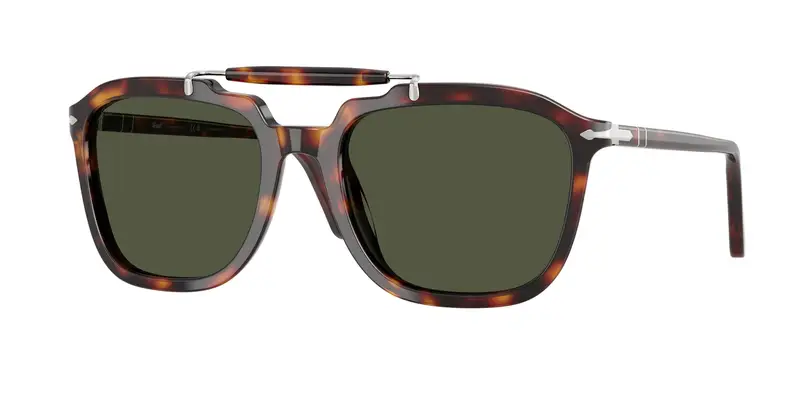 Unisex PO0203S 24/31 Occhiali da sole Acetato Tartaruga Verde Squadrata Normale