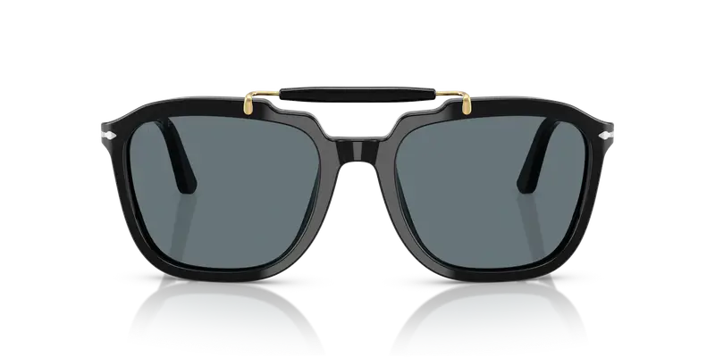 Persol Unisex PO0203S 95/3R Occhiali da sole Acetato Nero Blu Squadrata Polarizzata miniatura 2