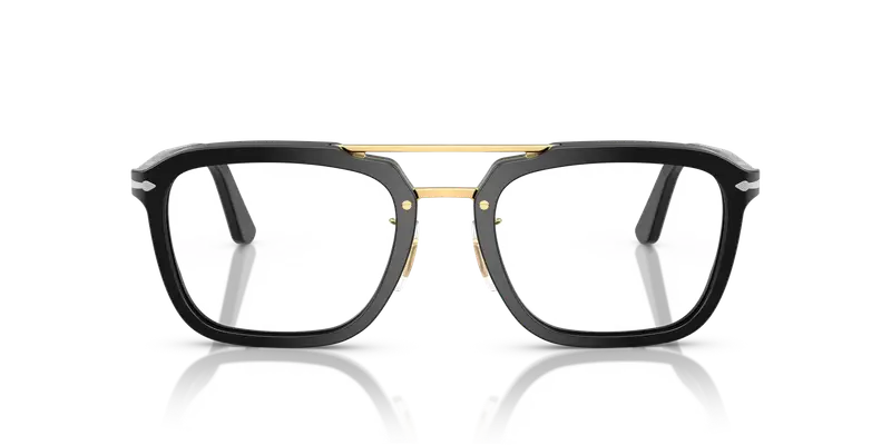 Persol Unisex PO0204V 95 Montature da vista Acetato Nero Trasparente Squadrata Normale miniatura 2