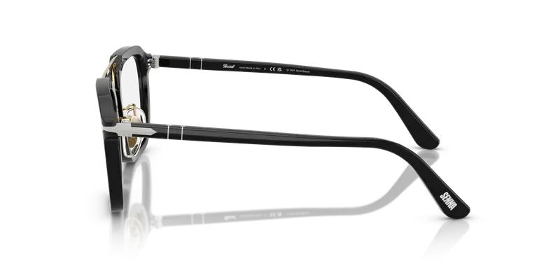 Persol Unisex PO0204V 95 Montature da vista Acetato Nero Trasparente Squadrata Normale miniatura 3