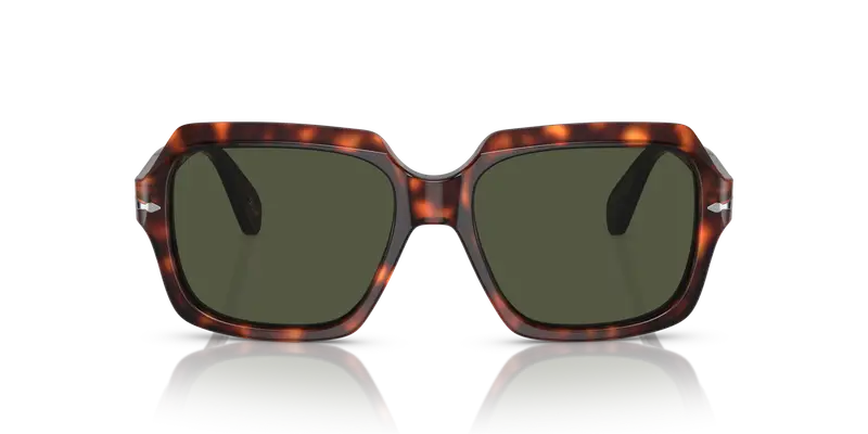 Persol Unisex PO0581S 24/31 Occhiali da sole Acetato Tartaruga Verde Squadrata Normale miniatura 2