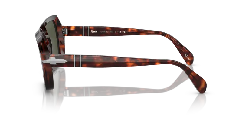 Persol Unisex PO0581S 24/31 Occhiali da sole Acetato Tartaruga Verde Squadrata Normale miniatura 3