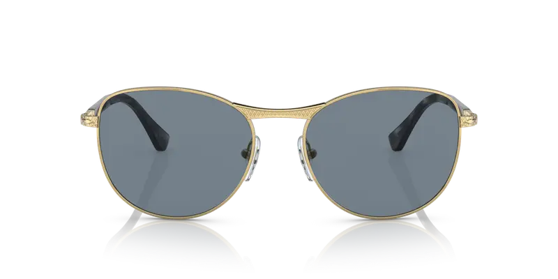 Persol Unisex PO1002S 515/56 Occhiali da sole Metallo Oro Blu Pantos Anti-luce blu miniatura 2