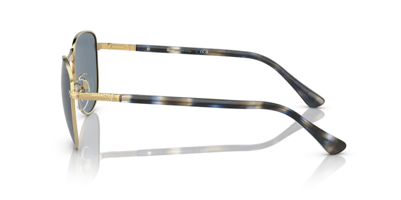 Persol Unisex PO1002S 515/56 Occhiali da sole Metallo Oro Blu Pantos Anti-luce blu miniatura 3