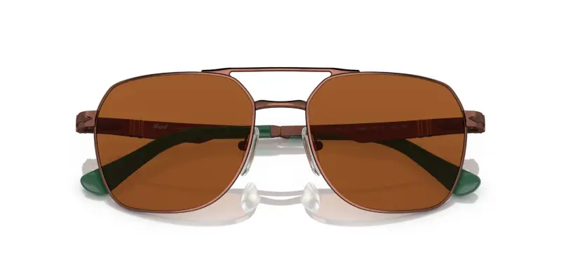 Unisex PO1004S 112453 Occhiali da sole Acciaio Marrone Marrone Squadrata Normale miniatura 2