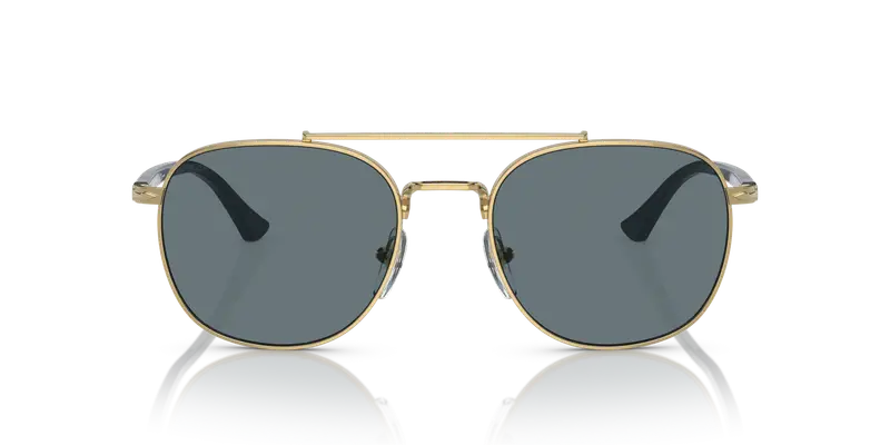 Persol Unisex PO1006S 515/3R Occhiali da sole Metallo Oro Blu Pillow Polarizzata miniatura 2