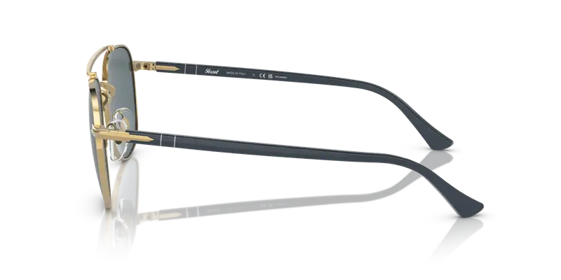 Persol Unisex PO1006S 515/3R Occhiali da sole Metallo Oro Blu Pillow Polarizzata miniatura 3