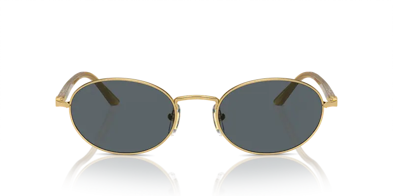 Persol Unisex PO1018S IDA 1129R5 Occhiali da sole Metallo Oro Blu Rotonda Normale miniatura 2