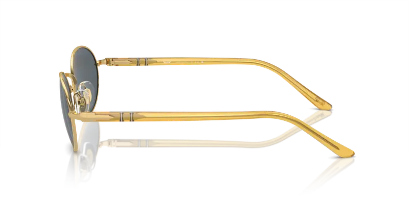 Persol Unisex PO1018S IDA 1129R5 Occhiali da sole Metallo Oro Blu Rotonda Normale miniatura 3