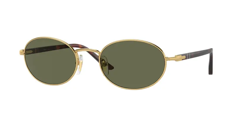 Persol Unisex PO1018S IDA 515/58 Occhiali da sole Metallo Oro Verde Rotonda Polarizzata