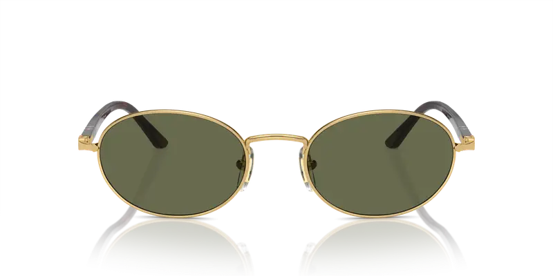 Persol Unisex PO1018S IDA 515/58 Occhiali da sole Metallo Oro Verde Rotonda Polarizzata miniatura 2