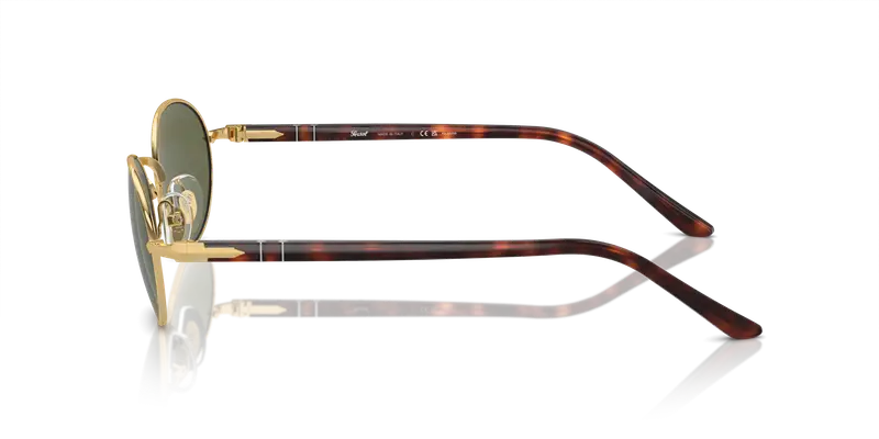 Persol Unisex PO1018S IDA 515/58 Occhiali da sole Metallo Oro Verde Rotonda Polarizzata miniatura 3