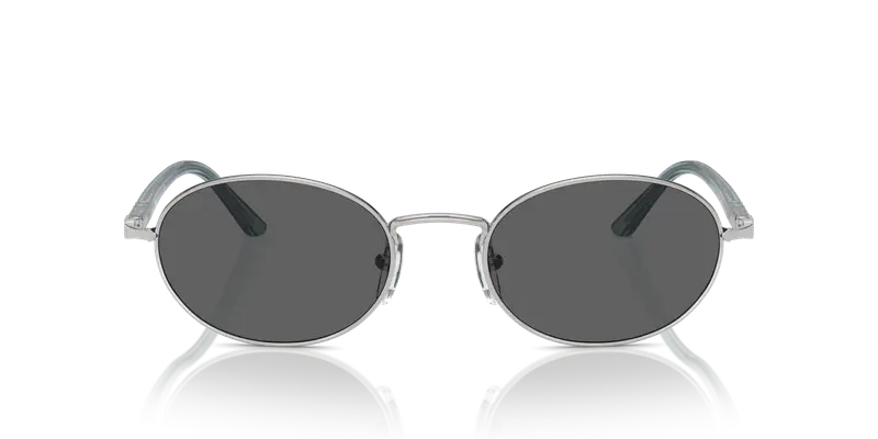 Persol Unisex PO1018S IDA 518/B1 Occhiali da sole Metallo Argento Grigio Rotonda Normale miniatura 2