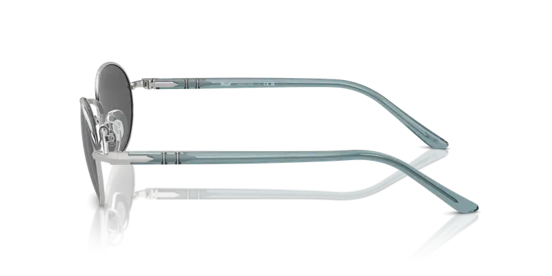 Persol Unisex PO1018S IDA 518/B1 Occhiali da sole Metallo Argento Grigio Rotonda Normale miniatura 3