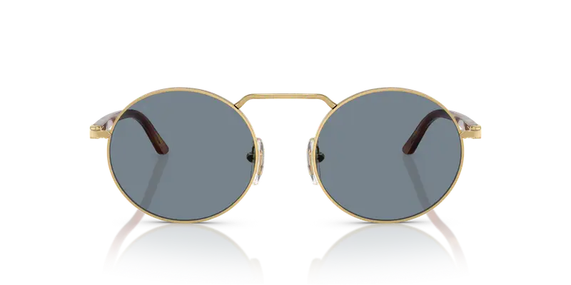 Persol Unisex PO1019S 113256 Occhiali da sole Metallo Oro Blu Squadrata Normale miniatura 2