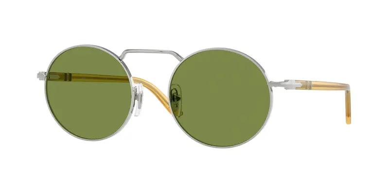 Persol Unisex PO1019S  518/4E Occhiali da sole Metallo Argento Verde Squadrata Normale