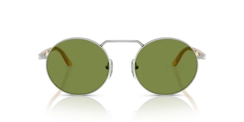 Persol Unisex PO1019S 518/4E Occhiali da sole Metallo Argento Verde Squadrata Normale miniatura 2